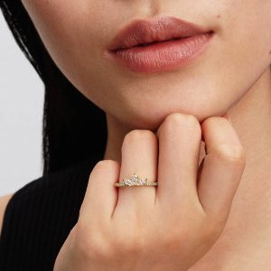 Sparkling Herbarium Cluster Ring 14k gold plating