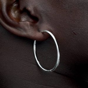 FINAL SALE - Pandora Moments 40 mm Charm Hoop Earrings Sterling silver