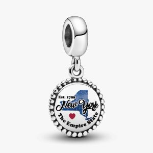 New York State Map Dangle Charm