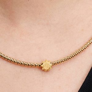 Textured Sun Mini Charm 14k gold plating