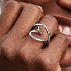 Organically Shaped Heart Ring Sterling silver