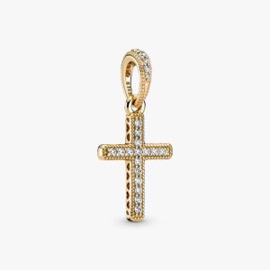 FINAL SALE - Sparkling Cross Pendant 14k gold
