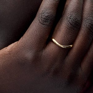 Organically Shaped Band Ring 14k gold plating