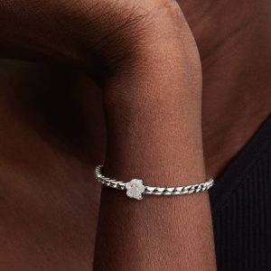 Textured Paw Mini Charm Sterling silver