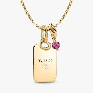 October Engravable Dangle Charm Necklace Set 3 Quantity