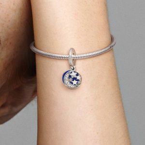 Moon & Blue Sky Dangle Charm Sterling silver