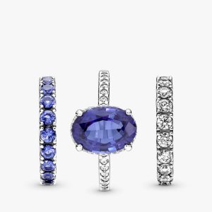 Sparkling Row Eternity Ring Set 3 Quantity