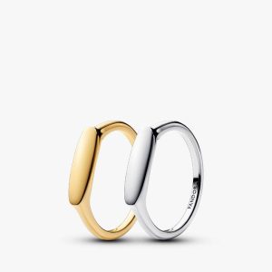 Engravable Love Notes Bar Ring Set 2 Quantity