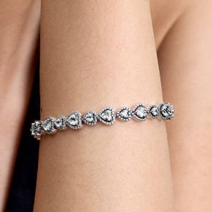 Halo Hearts Bracelet Sterling silver