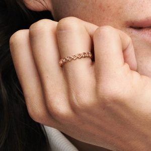 Band of Hearts Ring 14k rose gold plating