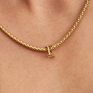 Letter I Alphabet Charm 14k gold plating
