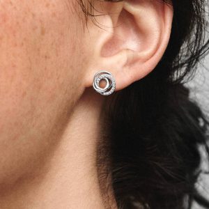 Family Always Encircled Stud Earrings Sterling silver