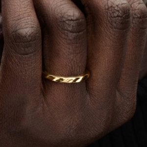 Rippled Band Ring 14k gold plating