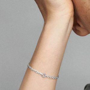 FINAL SALE - Pandora Signature Pav?? Bold Chain Bracelet Sterling silver