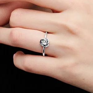 April Birthstone Eternity Circle Ring Sterling silver