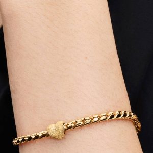 Textured Heart Mini Charm 14k gold plating