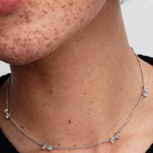 Bow Station Chain Necklace Sterling silver