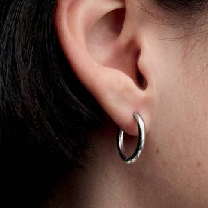 FINAL SALE - Pandora Moments 18 mm Charm Hoop Earrings Sterling silver