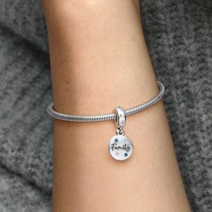 FINAL SALE - Family Love Double Dangle Charm Sterling silver