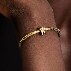 Letter W Alphabet Charm 14k gold plating