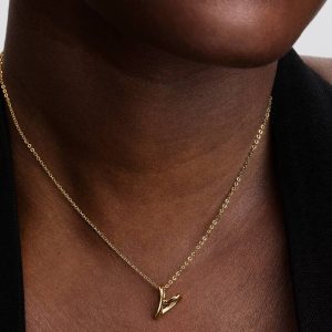 Organically Shaped Heart Small Pendant Necklace 14k gold plating