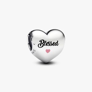 Blessed Heart Charm Sterling silver