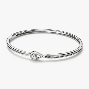 FINAL SALE - Pandora Infinite 14k White Gold Lab-grown Diamond Bangle 0.50 ct TW, 14k white gold