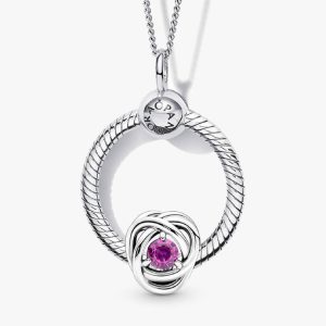 October Birthstone Eternity Circle O Pendant Set 3 Quantity