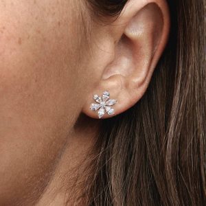FINAL SALE - Sparkling Herbarium Cluster Stud Earrings 14k rose gold plating