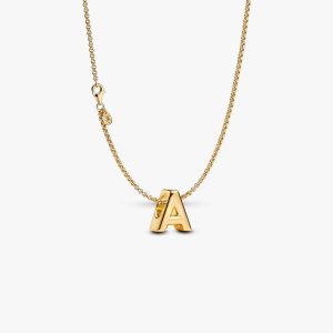 Letter A Charm Necklace 2 Quantity