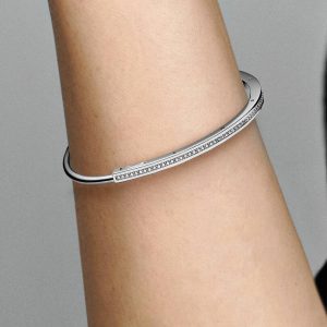 FINAL SALE - Pandora Signature I-D Pav?? Bangle Sterling silver