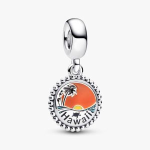 Tropical Hawaii Dangle Charm Sterling silver