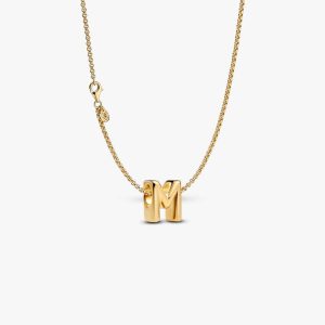 Letter M Charm Necklace 2 Quantity