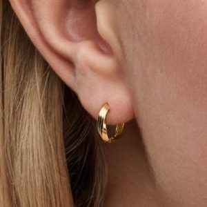 Twisted Huggie Earrings 14k gold plating