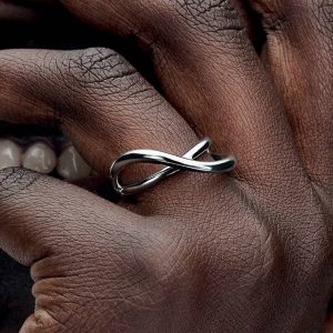 Organically Shaped Infinity Ring Sterling silver