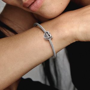 Entwined Infinite Hearts Charm Sterling silver