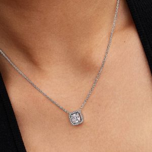 Halo Pendant Collier Necklace Sterling silver