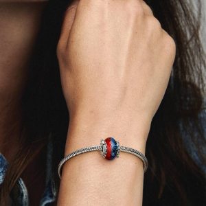 FINAL SALE - Game of Thrones Ice & Fire Dragons Dual Murano Glass Charm Sterling silver