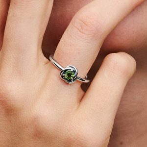 August Birthstone Eternity Circle Ring Sterling silver