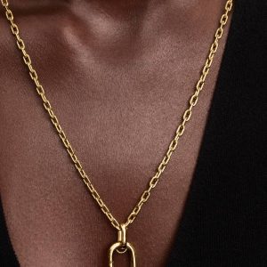 Openable Large Link Chain Necklace 14k gold plating