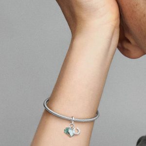 FINAL SALE - Four Leaf Clover, Heart and Horseshoe Triple Dangle Charm Sterling silver