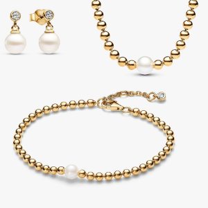 Treated Freshwater Cultured Pearl & Beads Jewelry Set 3 Quantity