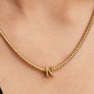 Letter N Alphabet Charm 14k gold plating