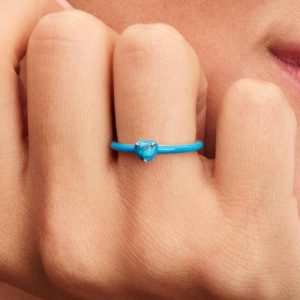 Turquoise-colored Heart Stone Ring Sterling silver