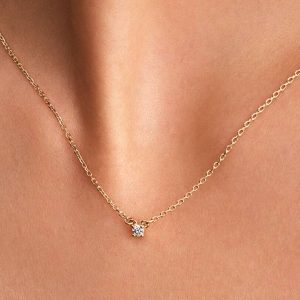 Pandora Era Lab-Grown Diamond Pendant Necklace 0.05 ct TW, 14k gold
