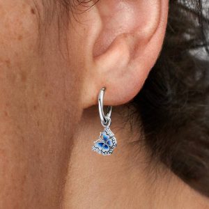 Blue Butterfly Hoop Earrings Sterling silver