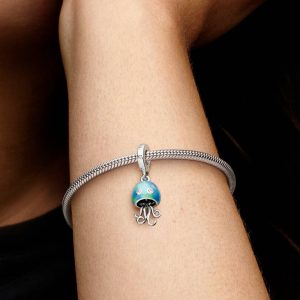 Color-changing Jellyfish Dangle Charm Sterling silver