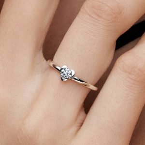 Pandora Talisman Sterling Silver Lab-grown Diamond Heart Ring 0.25 ct TW, Sterling silver