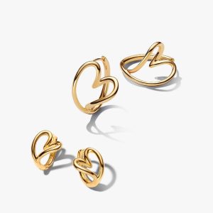 Organically Shaped Hearts Earring Stack 2 Quantity