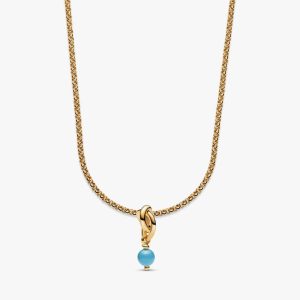 14k Gold Plated December Birthstone Necklace Set 2 Quantity